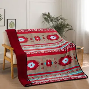 Nu Trendz Sherpa Fleece Throw Blanket for Couch Super Fuzzy Soft Double-Sided Cozy Plush Southwest Navajo Print 50"x60" Premium Polyester Microfiber Machine Washable