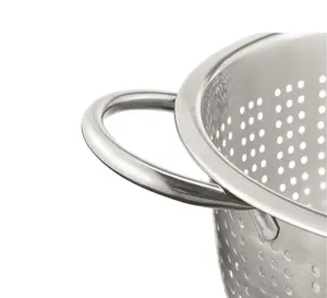 SS 5QT Multi-Use Colander for Straining, Draining & Rinsing Pasta, Fruits, Vegetables & Kitchen Utensils