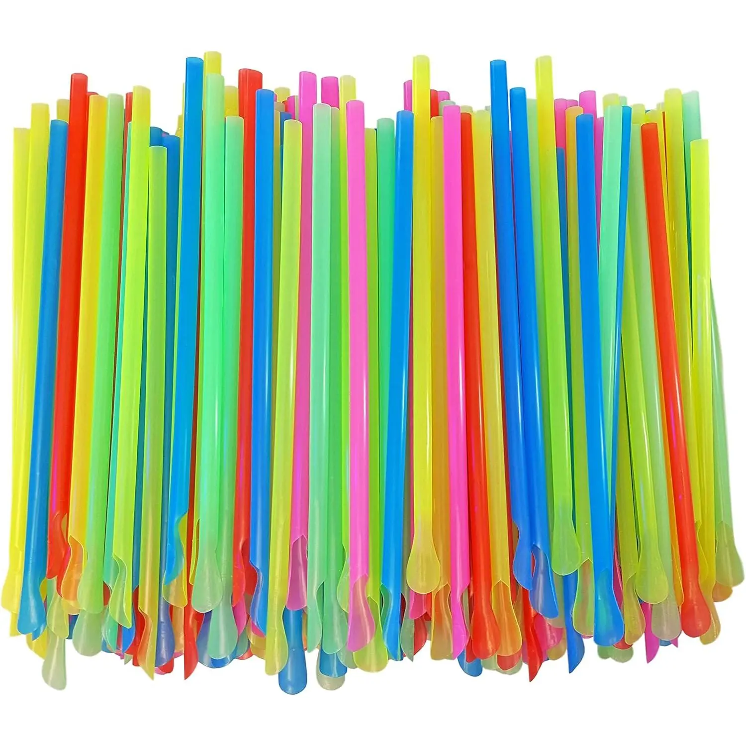 Sno-Cone Spoon Straws (400, Mixed Neon)