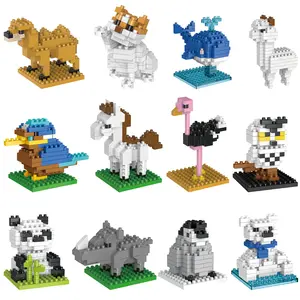 12PCS Mini Animals Building Bricks  for Prizes Birthday Gifts Party Favors for Kids building  block sets