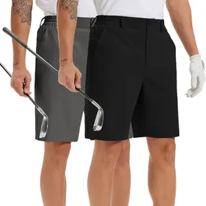 2 PACK Men's Stretch Golf Shorts 9" Inseam Quick Dry Lightweight Casual Work Shorts with 3 Pockets#FathersDayGift