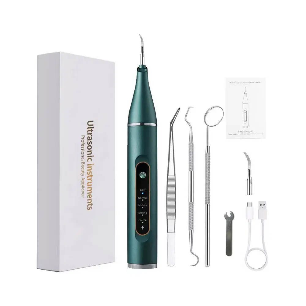 Electric Ultrasonic Tooth Cleaner Oral Care Device - Multiple Modes, LED Lighting, Lightweight, Adjustable, Waterproof, Fast Plaque, Tartar, Coffee Stain & Food Debris Removal
