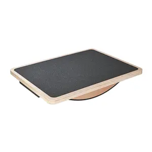 Two-Way Square Wooden Balance Board for Foot and Ankle Strengthening Non-Slip Silent Yoga Training Weighted Balance Trainer Workout Exercise Platform