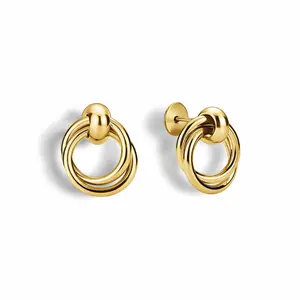 EVRY JEWELS Gold or Silver Plated Women's Hypoallergenic San Francisco Flat Back Earrings