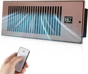 Quiet Register Booster Fan Fits 4" x 12" (DUCT OPENING CUTOUT), 10-Speed  Heating Cooling AC Vent Booster Fan w/Remote Control & Thermostat Control (Bronze) - Corded