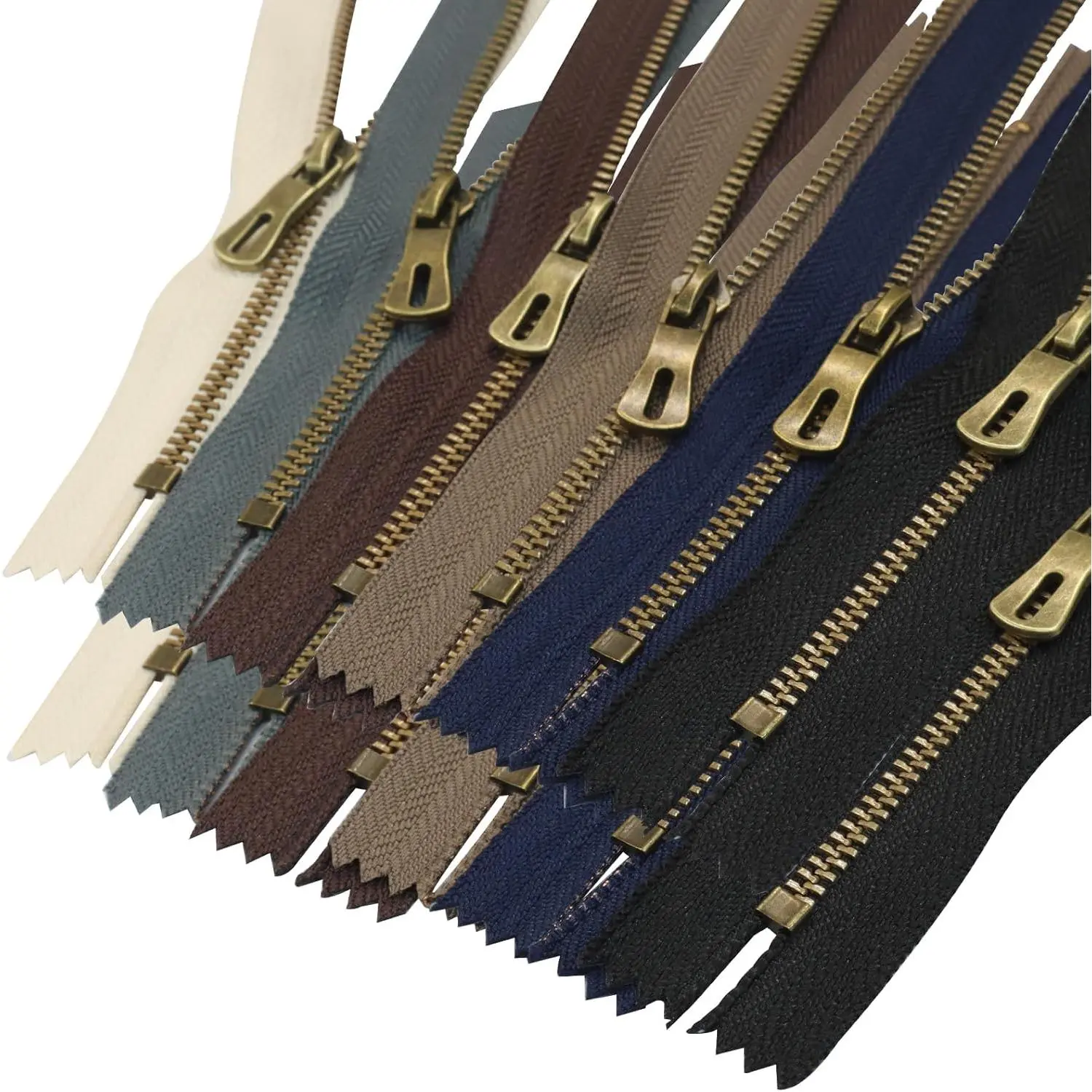 12 count 12 inch Metal Zipper, 6 Colors Close-end Non-Separating Zippers Replacement for Purses Bags Jacket Coat Outerwear DIY Tailor Crafts