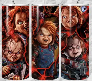 20oz horror chucky tumbler with straw