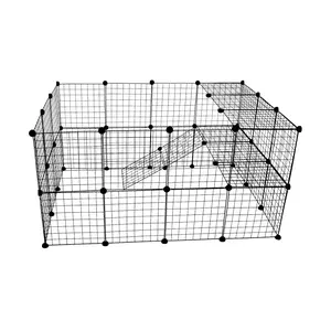 Midlee 36-Piece Expandable Metal Mesh Guinea Pig Cage Grid Panels - DIY Kit with Portable Setup