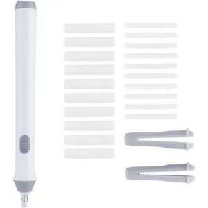 Electric Eraser Kit Automatic Pencil Eraser Battery Operated with 20 Eraser Refills Detailer Tool for Artists Sketching Pencils/Drafting Pencil/Graphite(White)
