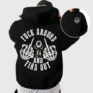 FK Around And Find Out Defiant Bone Hand Graphic T-Shirt – Bold Skull & Bone Statement Tee, For Men Who Love Rebel Streetwear Style, Gift for Him, Dad, Husband