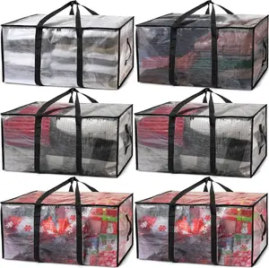 Extra-Large Moving & Storage Bags (6-Pack) — Oversized Storage Totes with Zippers and Handles, Ideal for Dorm Moves, Holiday Decor Storage, Camping, and Laundry