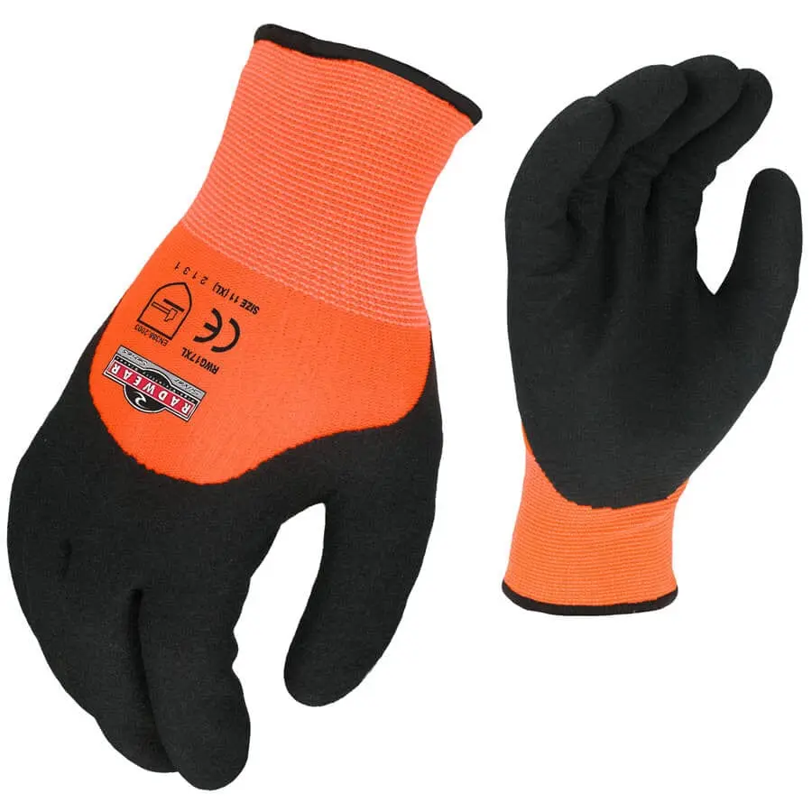 Radians RWG17 Latex Coated Cut-Resistant Cold Weather Gloves, High Visibility Work Safety Gear for Home Improvement Tasks