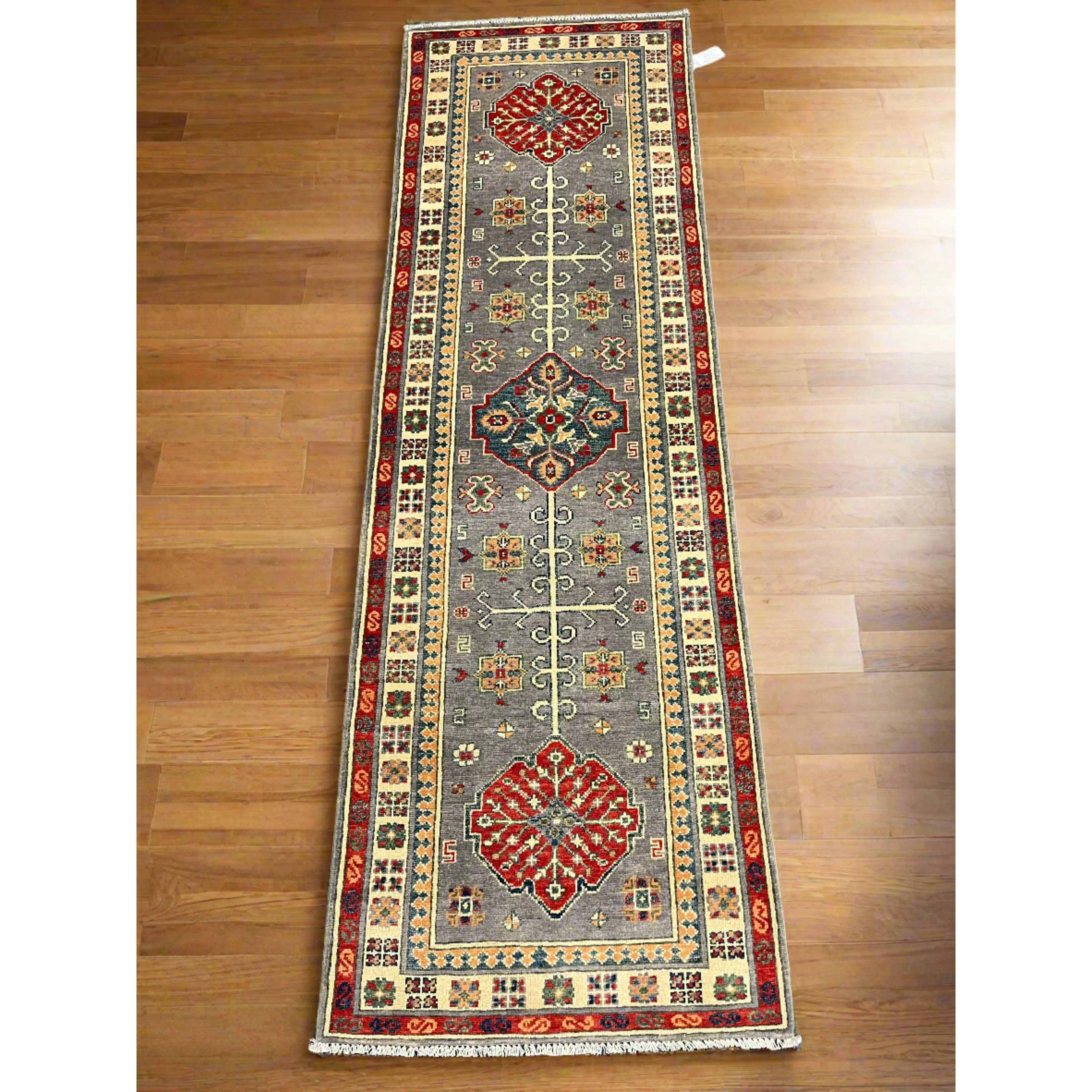 Kazak Tribal 2' 8"X8' Handmade Wool Runner Rug # 13774