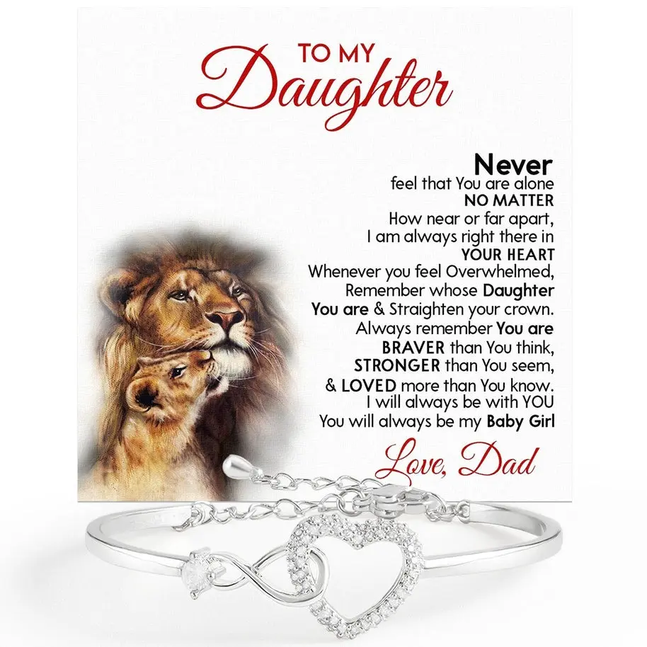 To My Daughter Gift, Jewelry to Daughter, Bracelet For Her, For Graduation Christmas Birthday Present Ideas From Mom and Dad, Unique Gift for Daughter