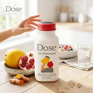 Dose Cholesterol Support 2oz Liquid Shot, Daily Heart Wellness Drink with Amla, Pomegranate, CoQ10 and Curcumin, Herbal Vitamin Blend, Easy Routine, 2025