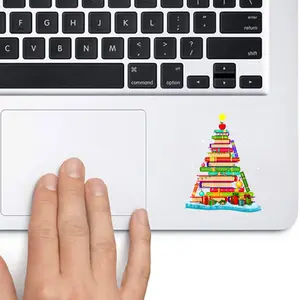 Cute Christmas Library Tree Xmas Trees From Book & Librarian 2x2 inches Cut Out Sticker