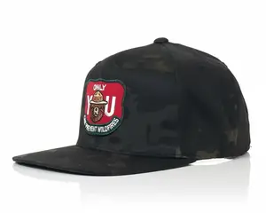 SMOKEY BEAR 6-Panel Flat Camo Hat Black