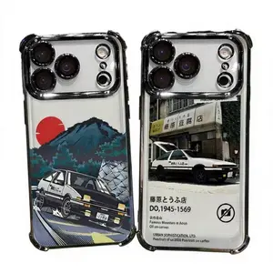 Anime Initial D Car Phone Cases For iPhone 17 Promax Pro Air 16 Plus 15 14 13 12 11 Clear Transparent Shockproof Protective Cover Perfect Christmas Halloween Birthday Gift