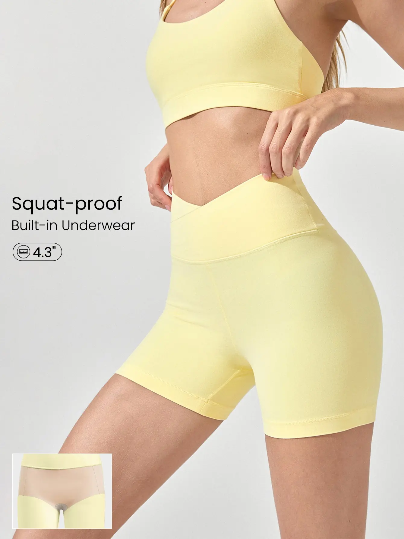GLOWMODE 4.3" FeatherFit Crossover Cutie Biker Shorts Breathable Cycling Running Gym Workout TikTokShopBlackFriday