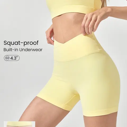 GLOWMODE 4.3" FeatherFit Crossover Cutie Biker Shorts Breathable Cycling Running Gym Workout TikTokShopBlackFriday