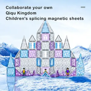 Children's early education puzzle 4D drilling surface ice and snow magnetic sheet strong magnetic building block color window magnetic suction toy building block