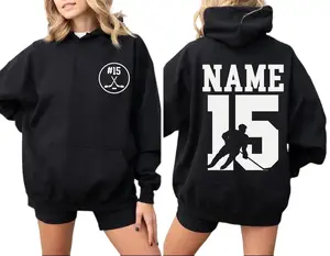 [SALE] Custom Hockey Hoodie with Name and Number, Personalized Hockey Mom Hoodies, Sports Team Apparel