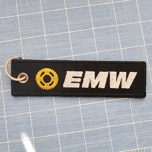 Custom Embroidery Jet Tag Keychain - High Quality Embroidered Keychain 6 Inches x 1.5 Inches