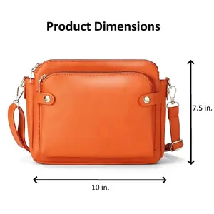 Ciana 3-Layer Vegan PU Leather Crossbody Bag, Multifunctional Clutch with Adjustable Strap, Secure Zipper Closure, Lightweight Compact Design for Stylish Golf & Everyday Use