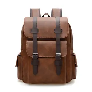 2026 Large Capacity PU Backpack for Men & Women Casual Business Laptop Bag 20-35L Durable Daily School Travel Knapsack with Waterproof Feature and Curved Shoulder Straps
