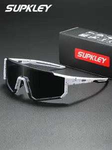 Supkley Fashionable Large Frame Polarized Sunglasses for Sports, UV Protection, Wind & Dust Prevention, Ideal for Cycling & Fishing, Perfect Gift, Outdoor Sport Sunglass