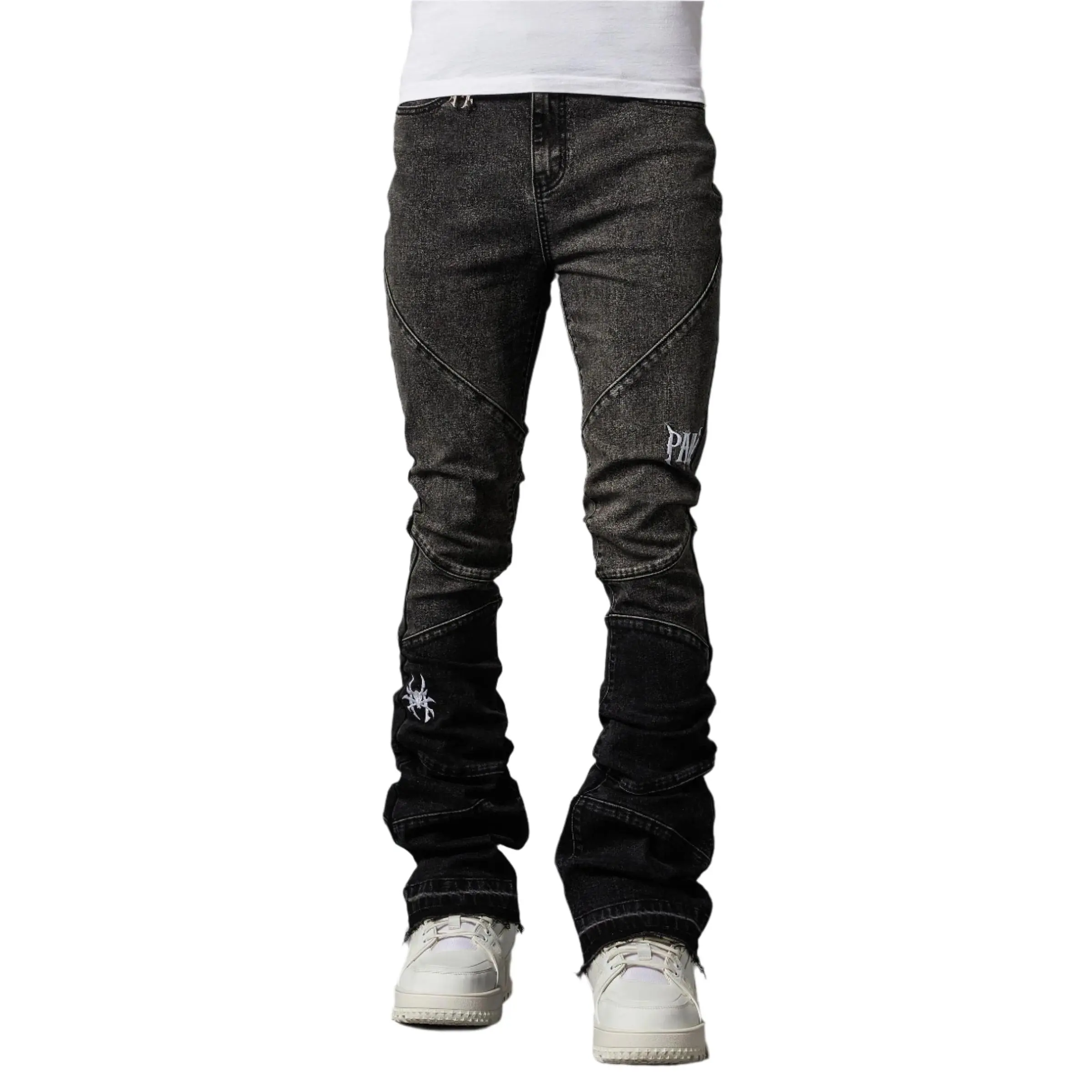 PAIN LAB GREY FADE  STACKED DENIM JEANS