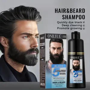 3 in 1 5 Minutes Black Beard & Hair Dye shampoo for Men,Black Hair Color Shampoo,Wash And Dye Shampoo for Hair And Beard,Cover Gray Beard And Hair,Increase Hair Shiny,Reduce Frizz,Oil control,For Beards & Hair Shampoo and Conditioner A gift for men