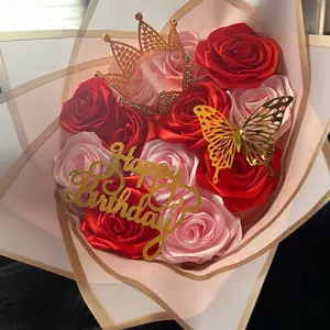 Ribbon roses bouquets