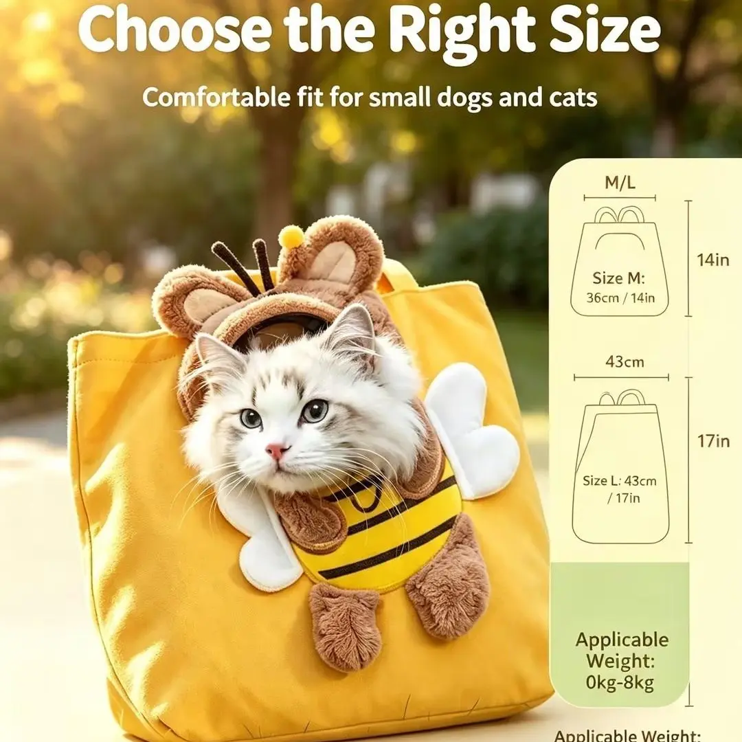 2026 New Cartoon Print Pet Carrier Bag for Cats & Small Dogs - 2-in-1 Crossbody/Handheld Design, Head-Out Vent, Lightweight Carry, Breathable Stress-Free Outdoor Travel Carrier