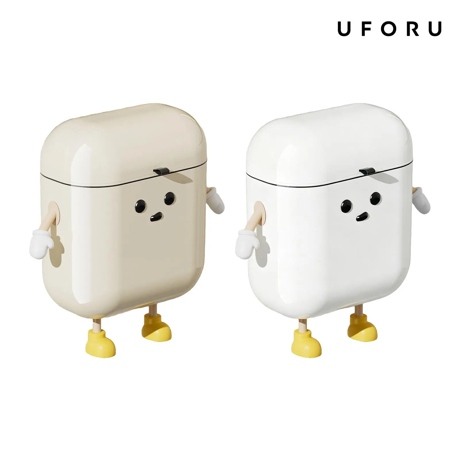 UFORU 12L Cute Cartoon Hanging Trash Bin with Lid, 3.2 Gallon ABS Plastic Wall Mounted Trash Can for Cabinet, Kitchen, Bathroom, Office, RV and Small Spaces#SummerWins#DFYD