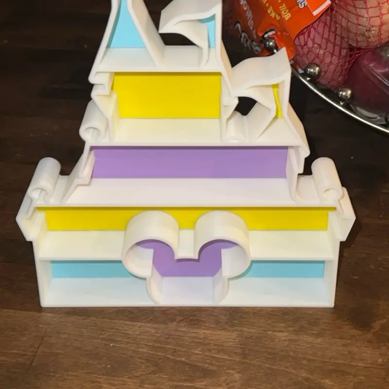 3-D Printed Synthetic Plastic Castle Single Shelf - Whimsical Home Decor Accent, Collectible Display for Miniatures (Shelf Only)