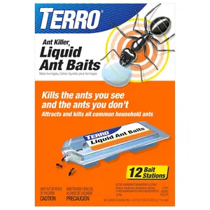 TERRO Ant Killer Bait Stations T300B - Liquid Bait System for Indoor Ant Control - 12 Count Stations - Easy Installation & Effective Ant Elimination
