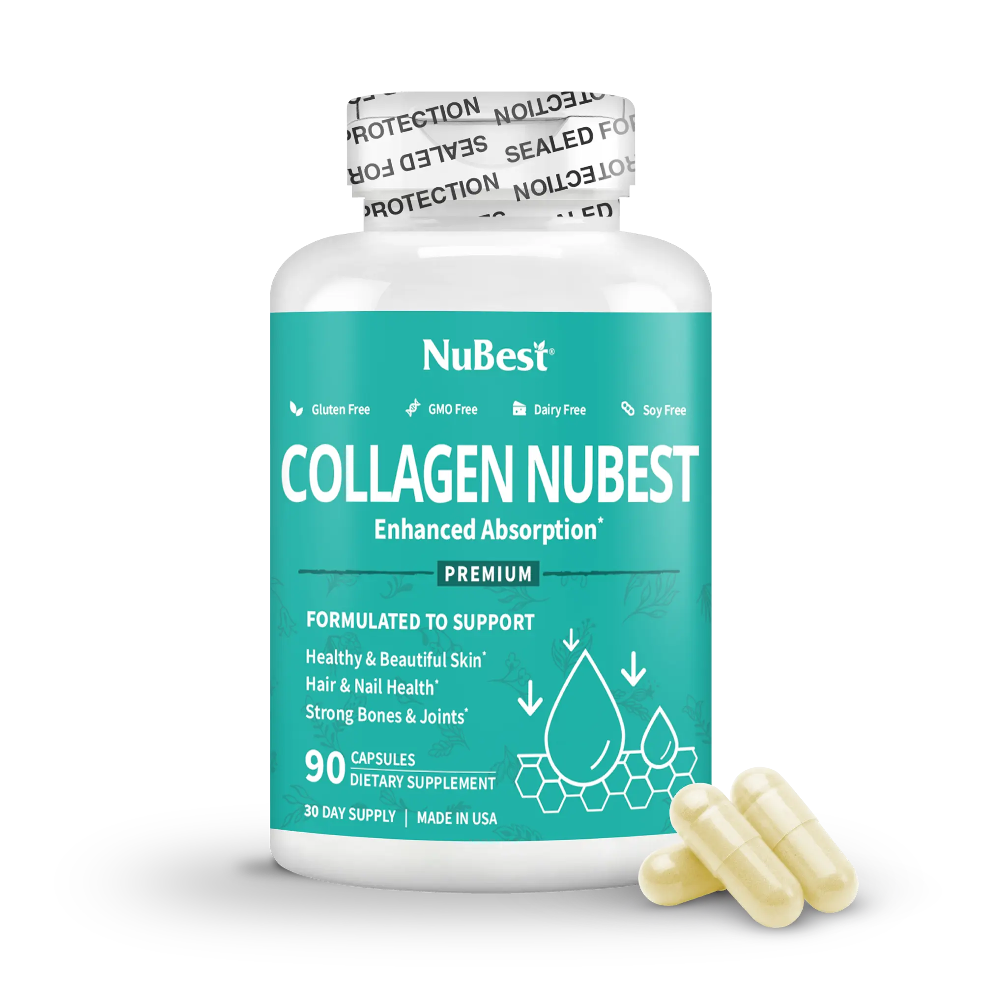 NuBest Collagen Capsules | Skin Elasticity, Hair & Nail Strength Support