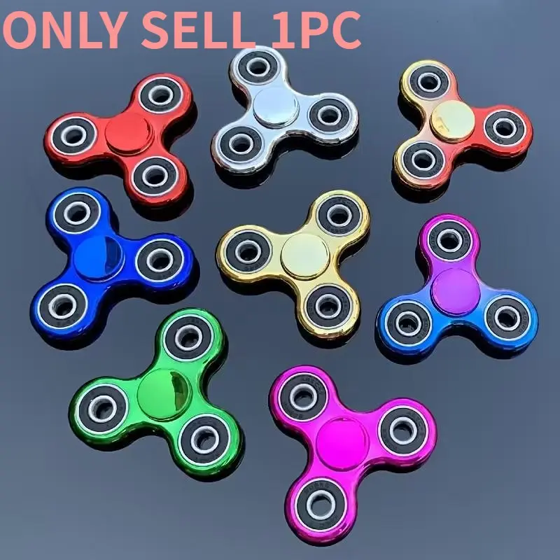 Stress Relief Toy Finger Gyroscope, Camouflage Electroplated Three-Finger Colorful Fidget Spinner, Fidget Gadget, Rich Colors Relaxing Hand Toy, Durable, Stress Relief Tools, Stress Relieving Tool