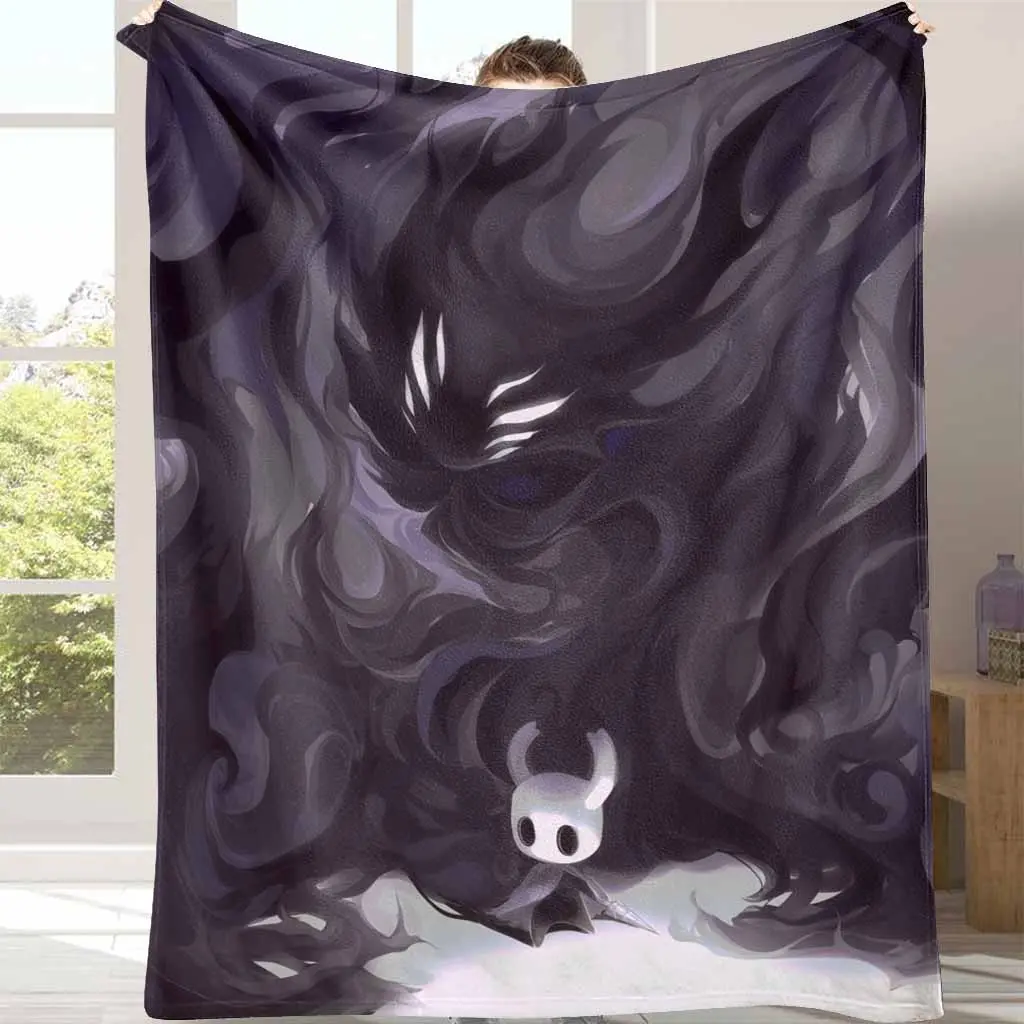 Hollow Knight Abyss Silhouette Art Graphic Blanket - Ultra-Soft, Warm, Lightweight, Easy-Care Flannel Throw, Bed Warmer, Body-Warming, Better Sleep Blanket, Customized Gifts for Couch, Gaming Room Decoration, Art Graphic Blankets