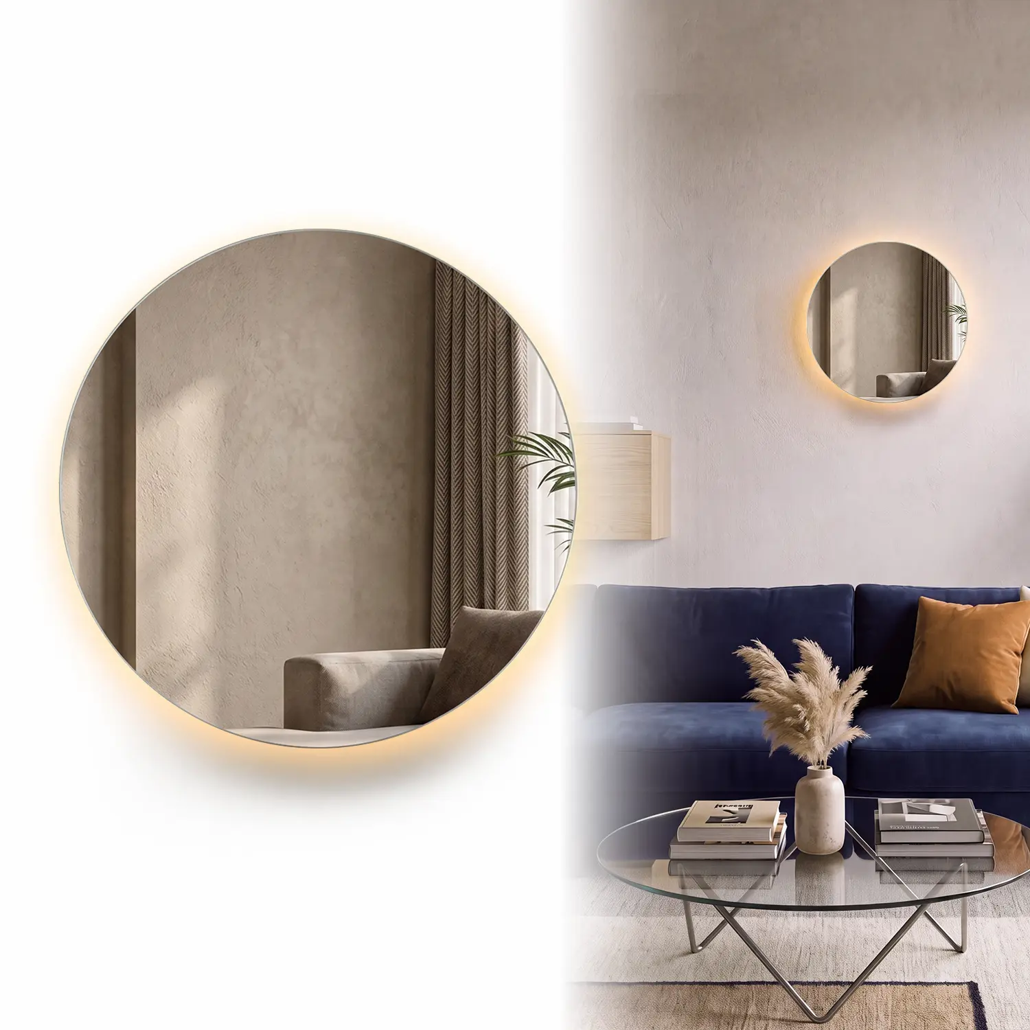 Hoodink Contemporary Round Indoor LED Wall Lamp - Black Wood Grain, Brushed Gold & Linen Texture Finishes, 3-Level Dimmable Adjustable Ambient Light, USB Rechargeable Night Light for Bedroom, Hallway