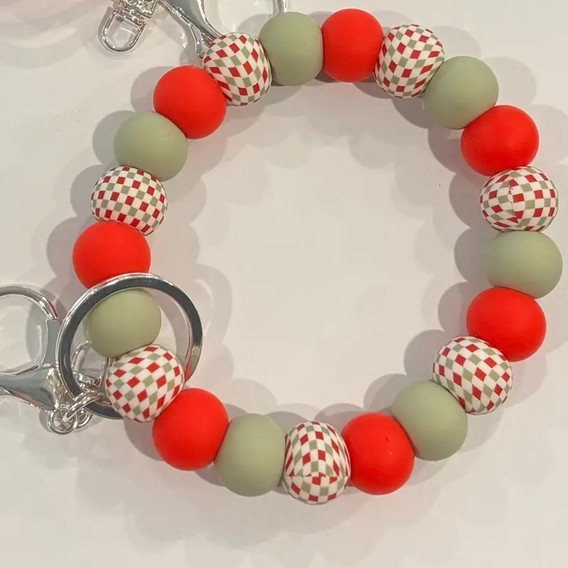 Christmas checkered wristlet