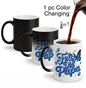 Father’s Day Gift for Papa, Feliz Dia Papa Magic Color Changing Mug, Spanish Dad Gift from Daughter Son Wife, Heat Activated Coffee Cup for Latino Dad, 11oz Ceramic Mug