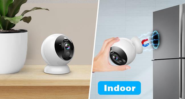 Litymol Magnetic Wireless Window Security Camera with 2K Resolution, AI Motion Detection, Color Night Vision, 2-Way Audio and Cloud Storage