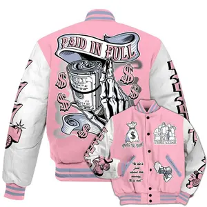 35th Anniversary 5s Varsity Jacket, Paid In Full Graphic All Over Print Baseball Coat, Custom Name Streetwear, Trendy Casual Unisex Outfit Gift
