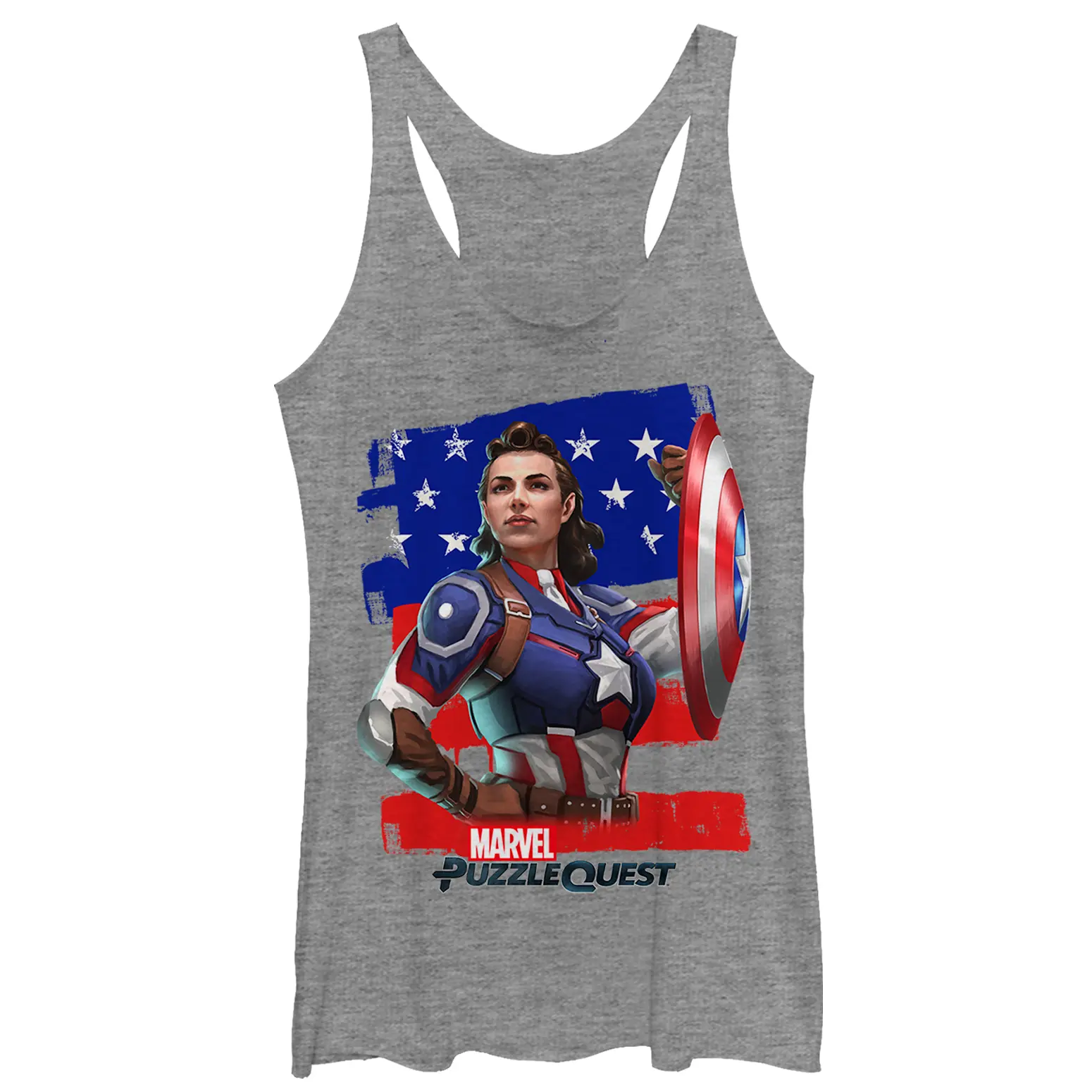 Women's Marvel Puzzle Quest Peggy Carter Racerback Tank Top