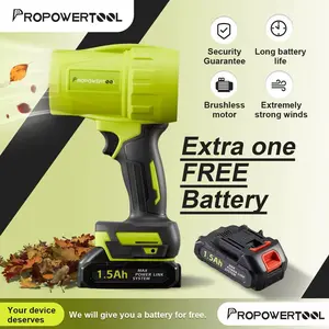 PROPOWERTOOL Brushless Leaf Blower | FREE Extra Battery + Long Life  | Strong Wind for Fall Cleanup!