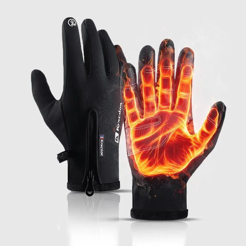 Portable Windproof Thermal Touchscreen Gloves for Winter, Black All-Purpose Warm Gloves, Universal Fit for Men Women, Daily & Outdoor Use