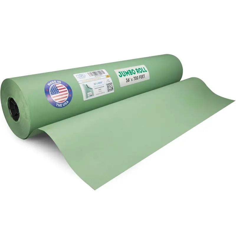 Jumbo Roll Green Kraft Paper 36" x 8400" (700 feet) - USA-Made Craft Paper Roll 45 lb Thickness - Green Wrapping Paper for Art - Roll of Craft Paper for Moving