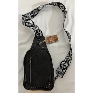 Sam & Hadley Black Studded Sling Bag - NEW